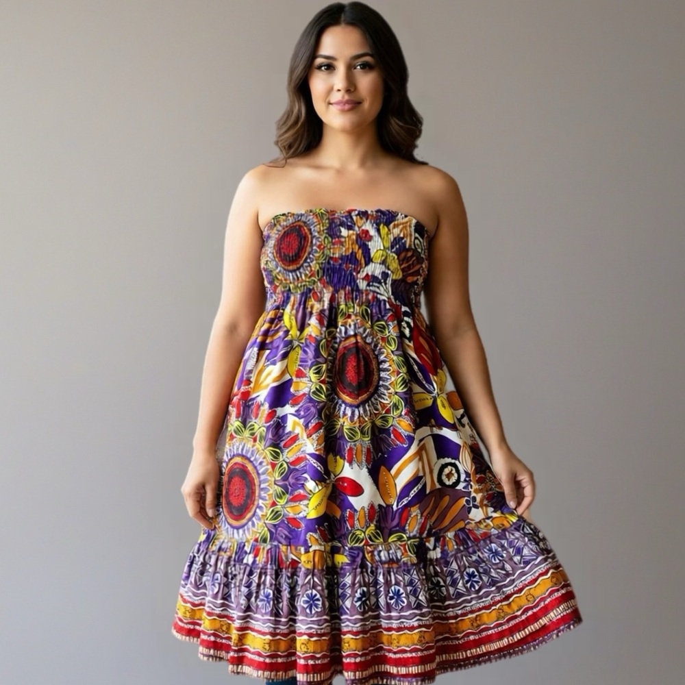 Moda International Multicolor Strapless Dress - Picture 2 of 4